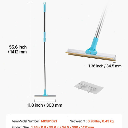 VEVOR Pet Hair Carpet Rake, Summervibes, 35.83-55.51 in Adjustable Long Handle Pet Hair Removal Broom, Reusable Advanced Lint Remover Scraper Dog Cat Fur Cleaning, for Carpet Rugs Mats Couch Furniture Cat Tree