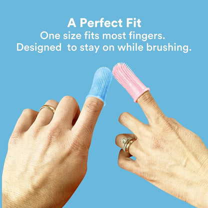 Jasper Dog Toothbrush, 360º Dog Tooth Brushing Kit, Cat Toothbrush, Dog Teeth Cleaning, Dog Finger Toothbrush, Dog Tooth Brush for Small & Large Pets - Clear 2-Pack