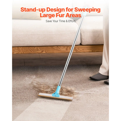 VEVOR Pet Hair Carpet Rake, Summervibes, 35.83-55.51 in Adjustable Long Handle Pet Hair Removal Broom, Reusable Advanced Lint Remover Scraper Dog Cat Fur Cleaning, for Carpet Rugs Mats Couch Furniture Cat Tree