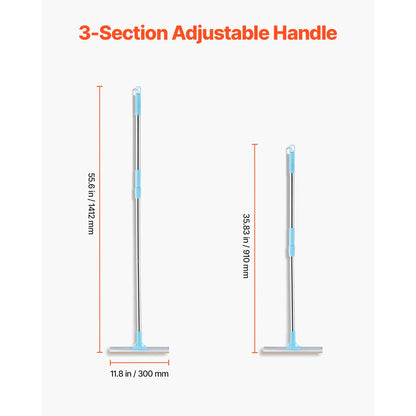 VEVOR Pet Hair Carpet Rake, Summervibes, 35.83-55.51 in Adjustable Long Handle Pet Hair Removal Broom, Reusable Advanced Lint Remover Scraper Dog Cat Fur Cleaning, for Carpet Rugs Mats Couch Furniture Cat Tree